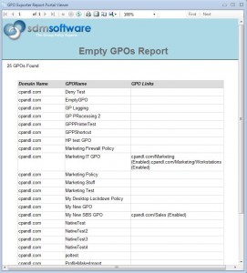 Empty GPOs Report from GPO Exporter