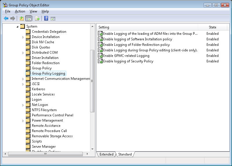 GPO Logging Custom ADMX (for Windows Vista) - SDM Software ...