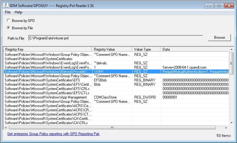 Registry Policy Viewer Utility